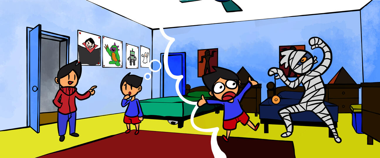 Is he bandaged like a mummy?